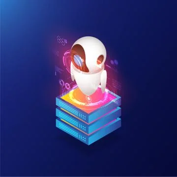 Ai technology isometric Illustrazione stock
