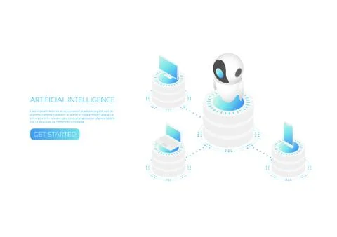 Ai technology isometric Illustrazione stock