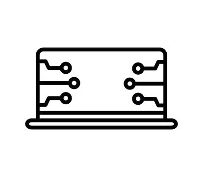 Ai technology laptop Stock Illustration