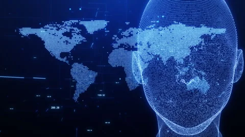 AI  Technology Line Connection Stock Footage 240407485