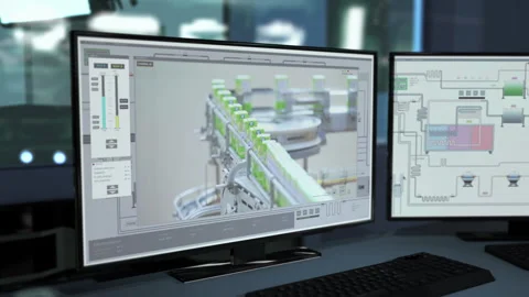 AI technology is observing the heavy equipment on industrial production belts Stock Footage 269175854