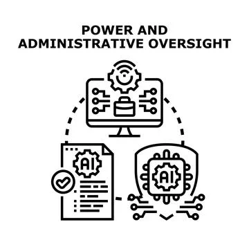 Ai technology overseeing administration, power, and security management Stock Illustration