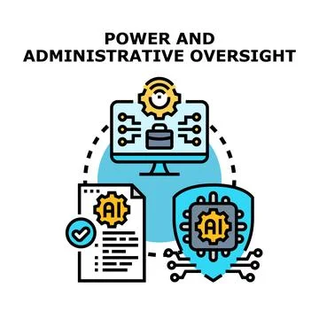 Ai technology overseeing administration, power, and security management Stockillustratie