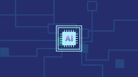AI technology with Path, Artificial Intelligence, Ai Symbol, Intelligence s.. Stockillustratie