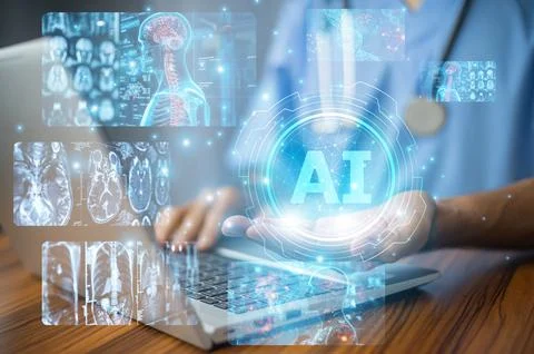 AI technology supports doctors in diagnosing complex conditions enabling mo.. Stock Photos