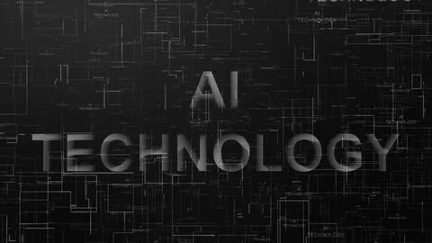 AI technology text data line black white 스톡 일러스트
