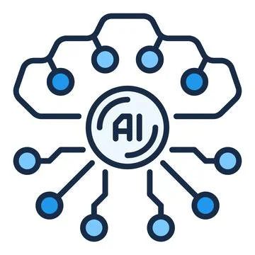 AI Technology vector Artificial Intelligence colored icon or sign Stock Illustration