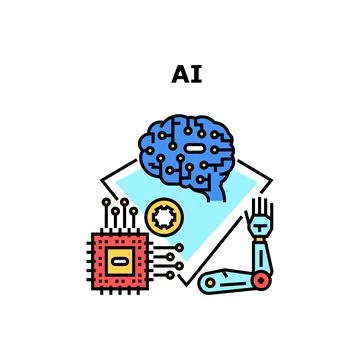 Ai Technology Vector Concept Color Illustration Illustrazione stock