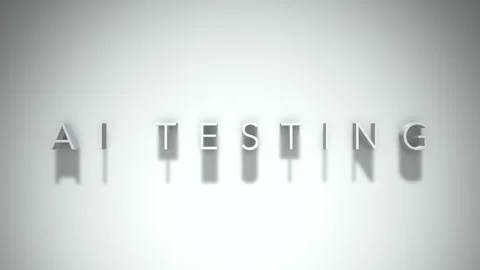 AI Testing 3D title animation with shadows on a white background Vídeos de archivo 296614943