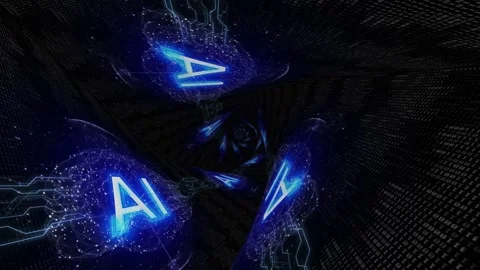 AI Text and Machine Learning Brains Animation, Background, Loop Stock Footage 277879558