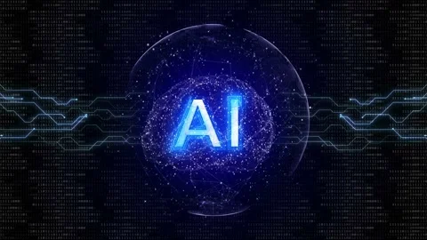 AI Text and Machine Learning Brains Animation, Background, Loop 库存影片 291872143