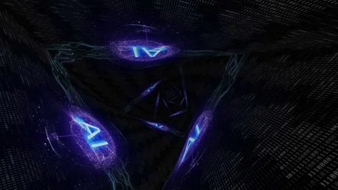 AI Text and Machine Learning Brains Tunnel Animation, Background, Loop Video stock 295924191