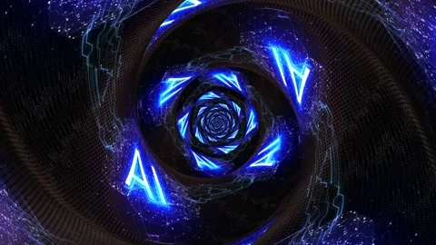 AI Text and Machine Learning Brains Tunnel Animation, Background, Loop Stock Footage 295928997