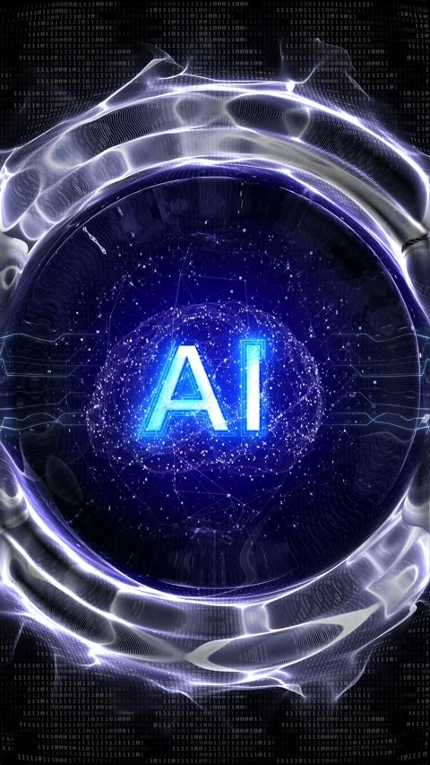 AI Text and Machine Learning Brain Animation, Background, Loop Vídeos de archivo 326155368