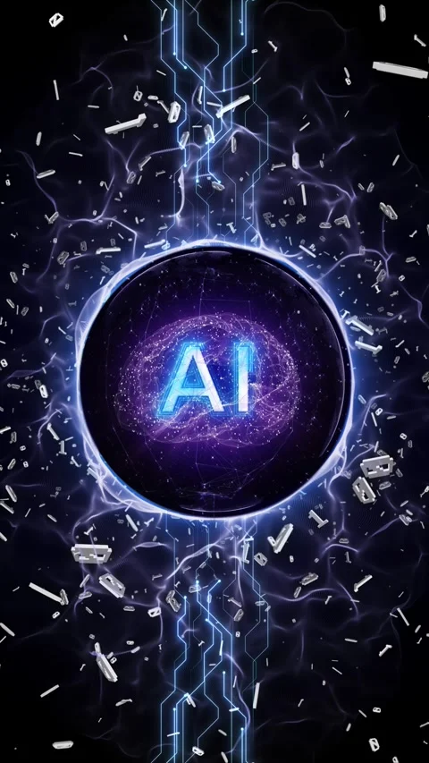 AI Text and Machine Learning Brain Animation, Background, Loop Vídeos de archivo 336218307