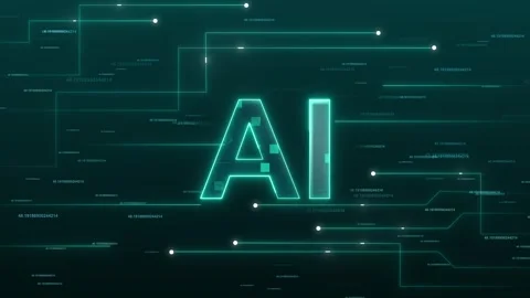 Ai text animation with digital network. Ai text artificial intelligence tec.. 動画素材 337022658