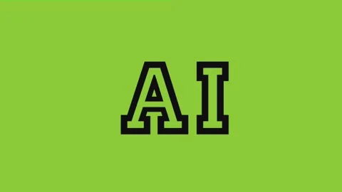 AI Text Animation with Dynamic Color Changing Background Loop 4K. Video stock 339353585