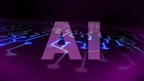AI Text on Background with Animated Circuit Board Design Stock Footage 284303999