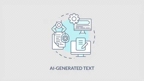AI text blue concept icon animation Stock Footage 293782762