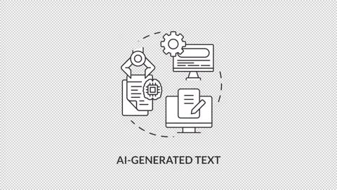 AI text concept icon line animation Stock Footage 293767048