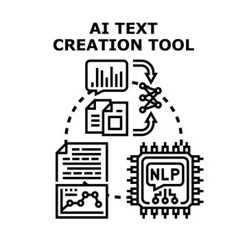 Ai text creation tool developing digital content イラスト素材