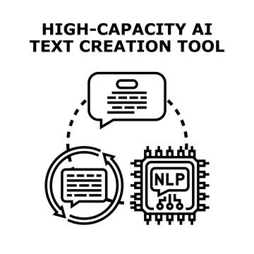 Ai text creation tool processing natural language イラスト素材