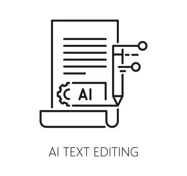 AI text editing, artificial intelligence icon 스톡 일러스트