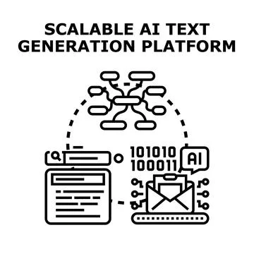 Ai text generation platform creating digital content and communication イラスト素材