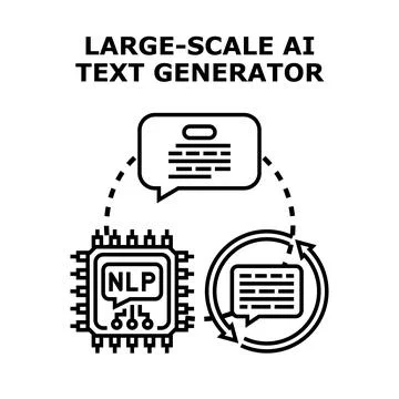 Ai text generation process with natural language processing technology イラスト素材