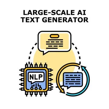 Ai text generation process with natural language processing technology Stock Illustration