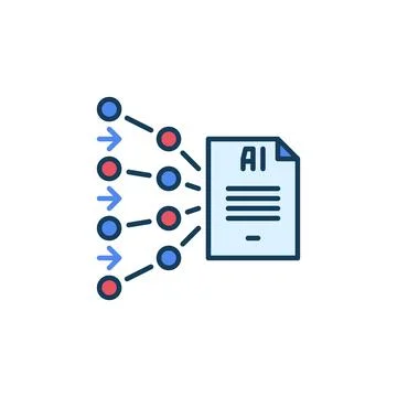 AI Text Generation vector Artificial Intelligence Generator colored icon Stock Illustration