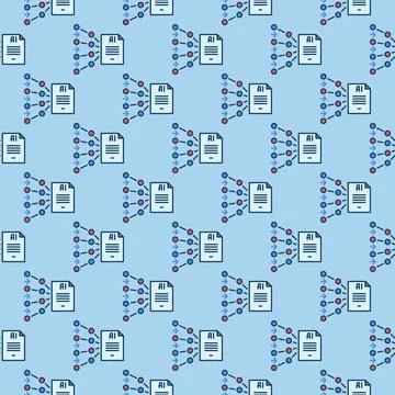 AI Text Generation vector Artificial Intelligence Generator colored seamles.. Illustrazione stock