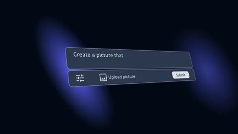 AI Text-to-Image Generator Prompt with text on Black Background Stock Footage 285666420