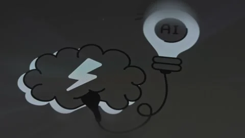 AI thinking graphic presentation on smartphone Stock Footage 302826219