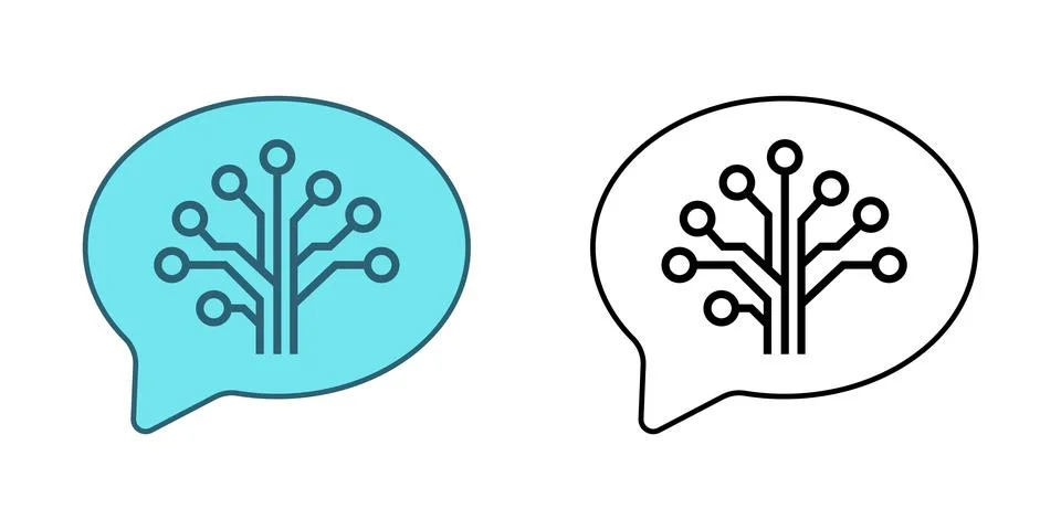 AI thinking process Stock Illustration