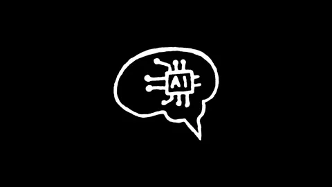 AI Thinking Speech Bubble Icon Stock Footage 345595374