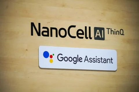 AI ThinQ and Google Assistant Foto stock