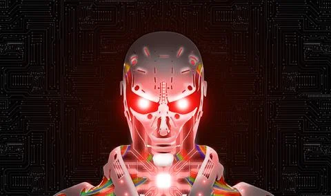 AI is a threat to humans. Artificial Intelligence, godlike, has the potenti.. イラスト素材