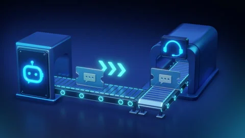 AI Ticket Processing Conveyor for Customer Support Automation Stock Footage 346220896