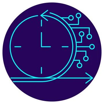 AI Time Series Forecasting icon. Vector thin line illustration Illustrazione stock
