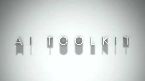 AI Toolkit 3D title animation with shadows on a white background Stock Footage 296696987
