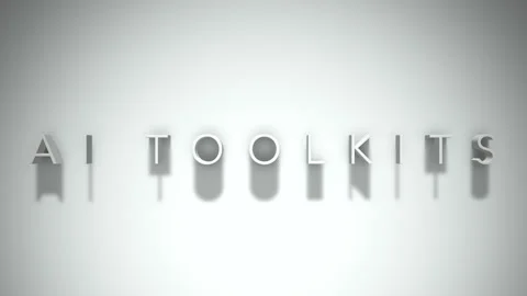 AI Toolkits 3D title animation with shadows on a white background Stock Footage 296697003