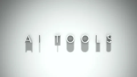 AI Tools 3D title animation with shadows on a white background Stock Footage 296614956