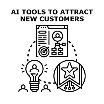 Ai tools attracting new customers and business growth 스톡 일러스트
