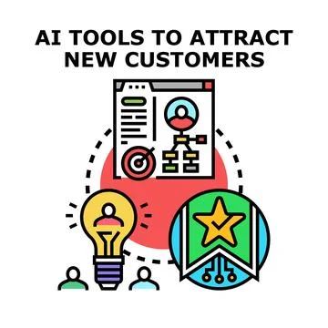 Ai tools attracting new customers and business growth Illustrazione stock