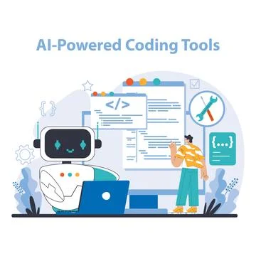 Ai tools concept. Flat vector illustration. Stock Illustration