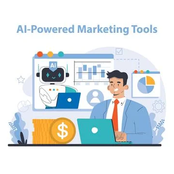 Ai tools concept. Flat vector illustration. Illustrazione stock