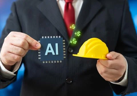 AI tools in the construction industry. Design with artificial intelligence... Foto stock