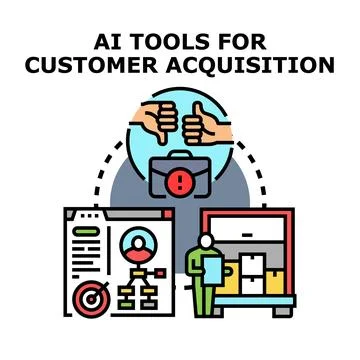 Ai tools optimizing customer acquisition strategy and growth イラスト素材