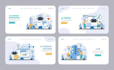 Ai tools set. Flat vector illustration. Stock Illustration